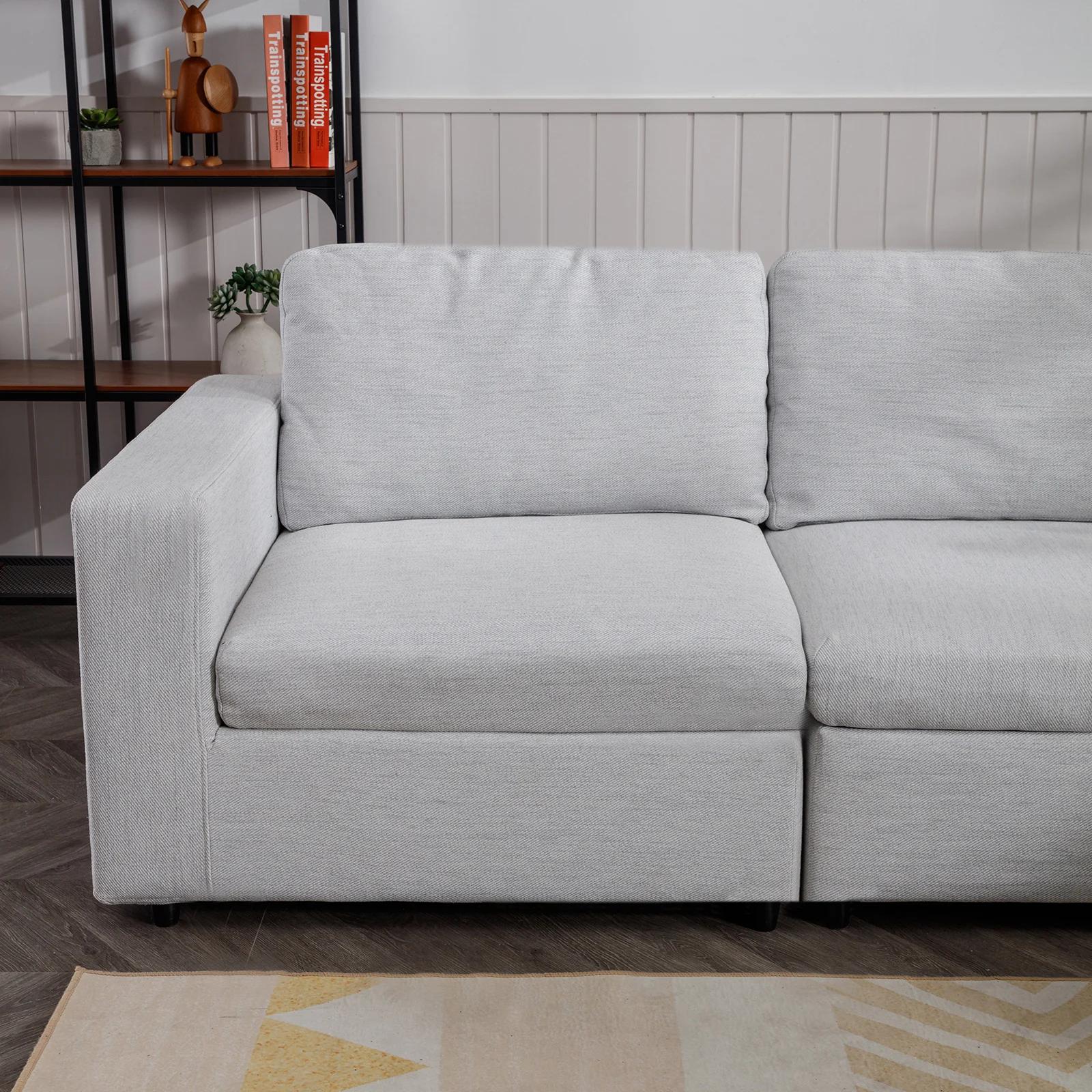 HORGgland-Canapé sectionnel en forme de L avec 2 coussins gratuits, chaise droite, O, 107 po