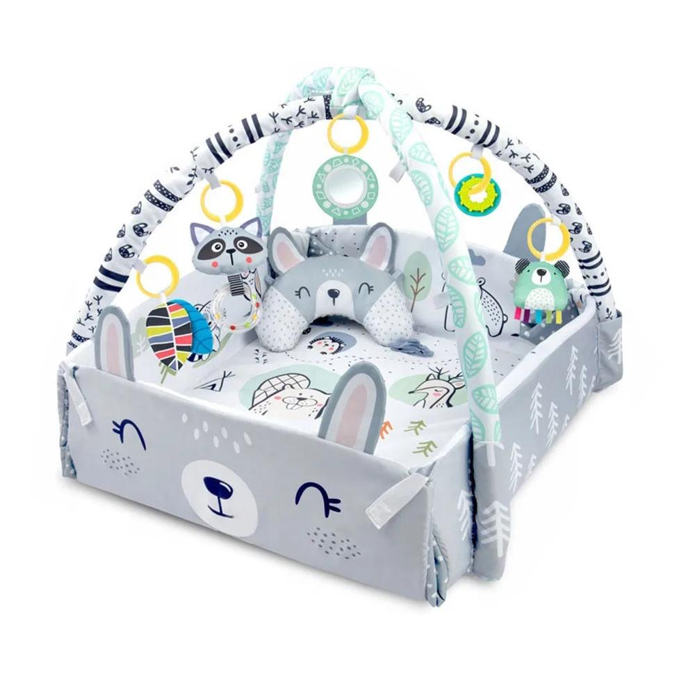 Tapis de jeu pour bébé, tapis de gymnastique pour nourrissons, tapis d'activité lavable en machine,