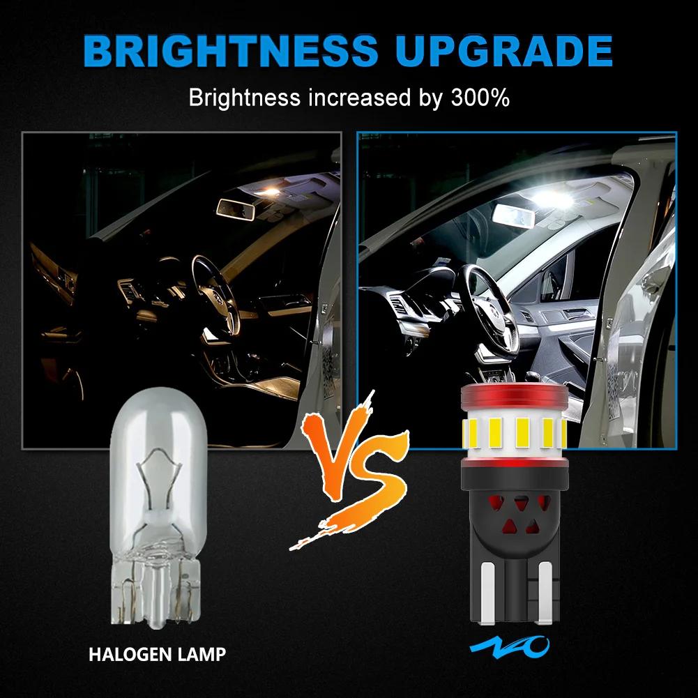 NAO W5W T10 LED lumières 5W5 Ultra lumineux Anti-erreur CANBUS Auto lampe 12V puce voiture intérieur