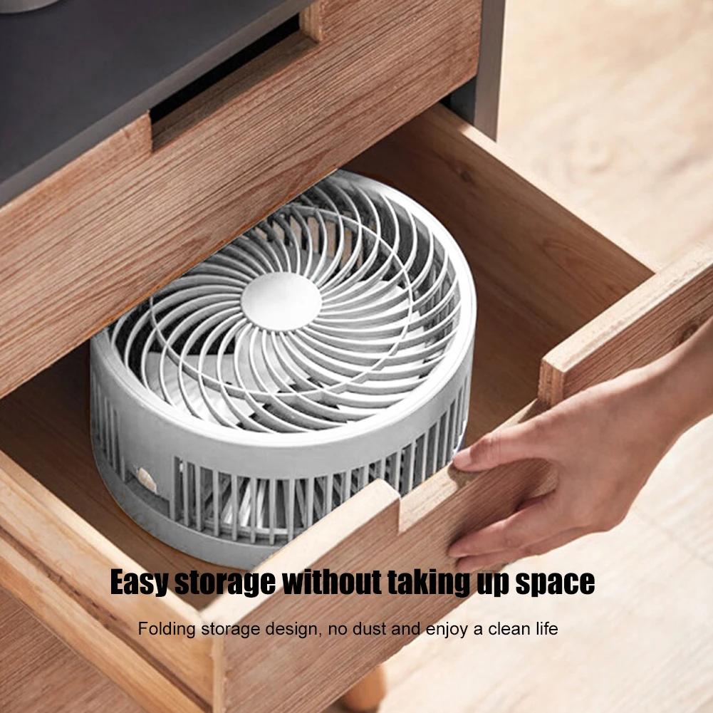 Ventilateur de Refroidissement Portable, Télescopique, Silencieux, Rechargeable par USB, Pliable, 4