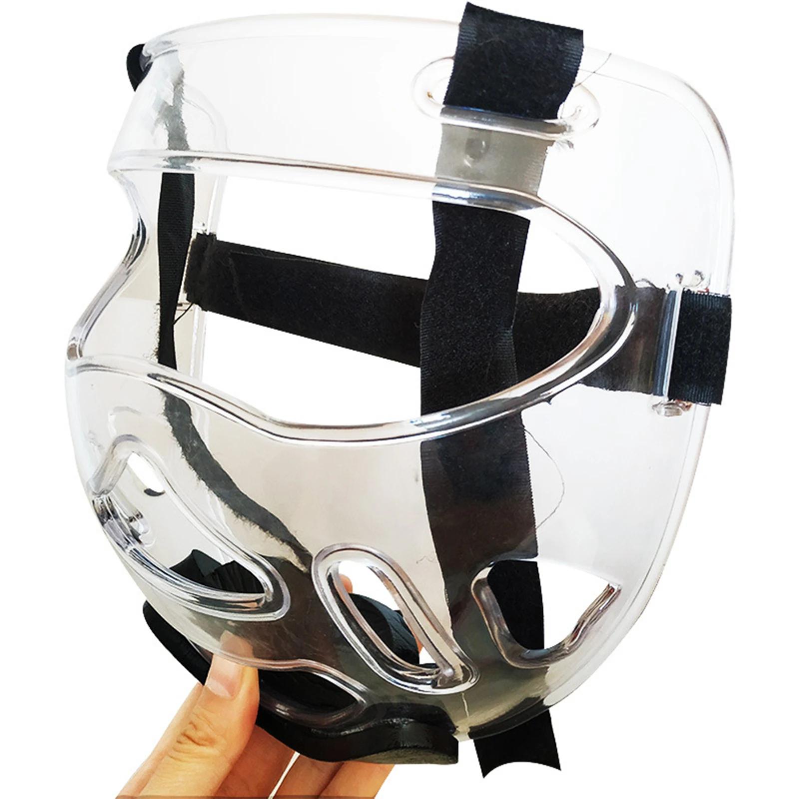 Couvre-chef de boxe Transparent pour Taekwondo, protection de la tête, masque Sanda détachable pour