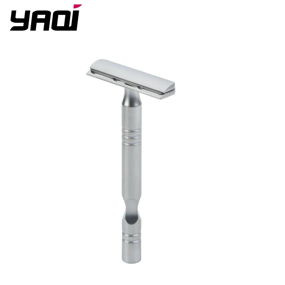 YAQI – rasoir de sécurité pour hommes, couleur Chrome mat, lame AC Excalibur, à un seul bord