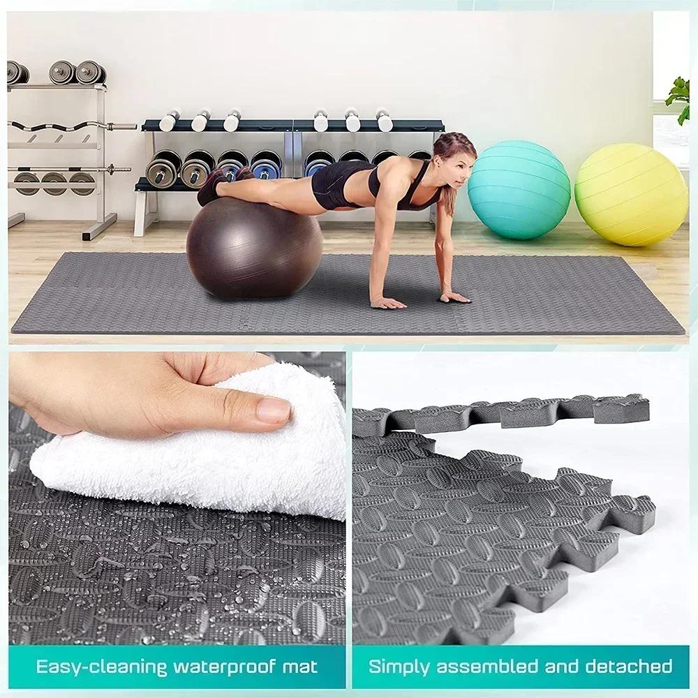 Carreaux de sol en mousse EVA à emboîtement pour salle de sport à domicile, polymère de fitness, puz