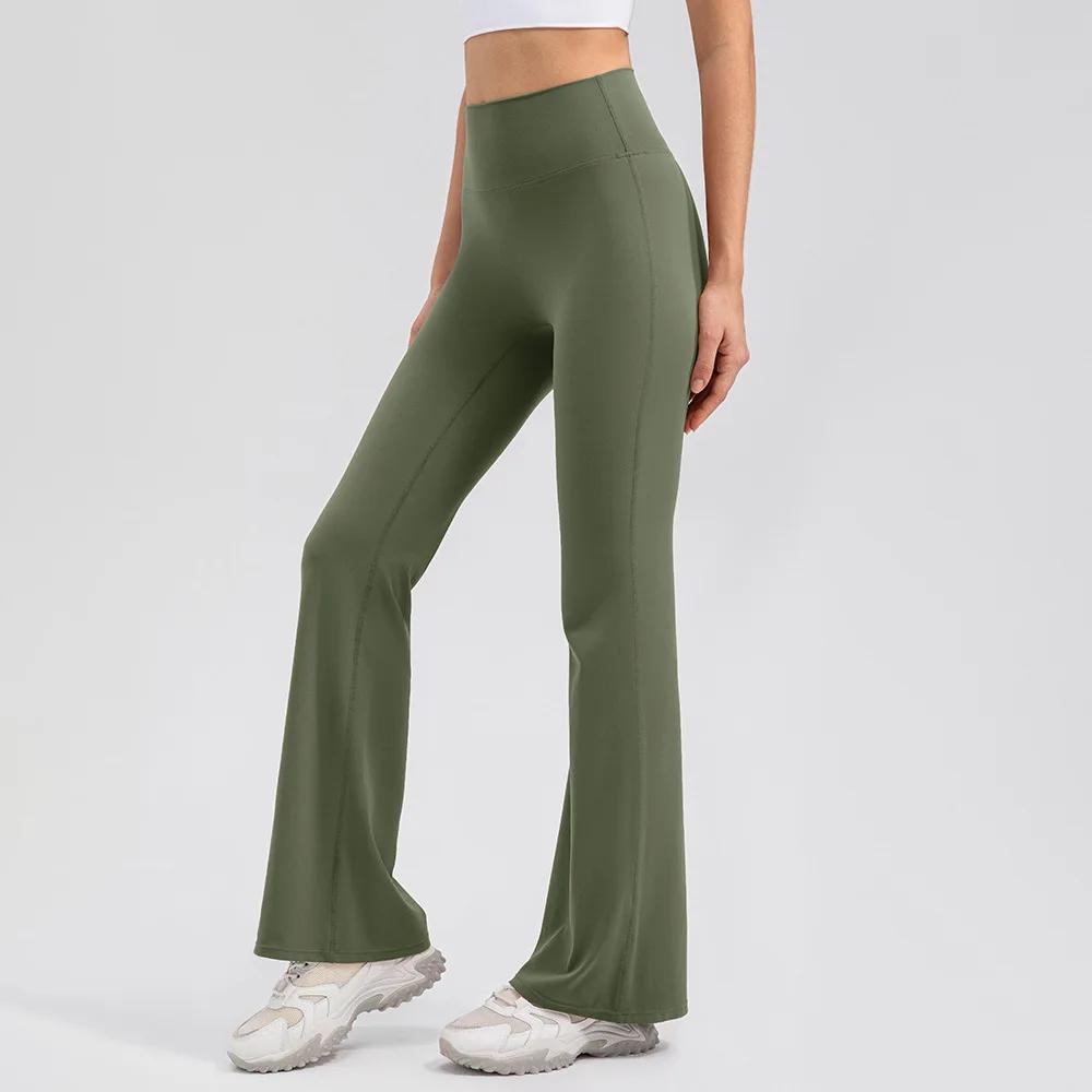 Pantalon de yoga femme taille haute - Extensible doux évasé pour sport gym confort optimal