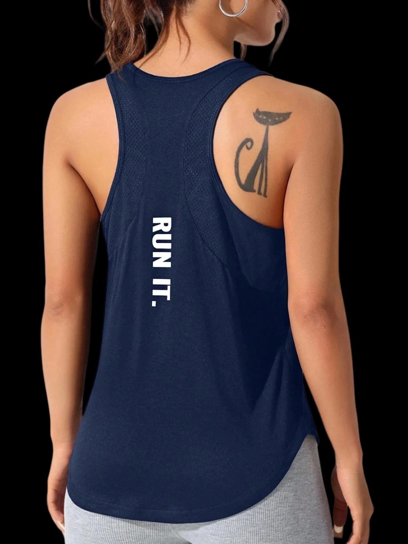 Gilet de course pour femmes, style lettre spéciale, gilet ample et long, un bon choix pour la course