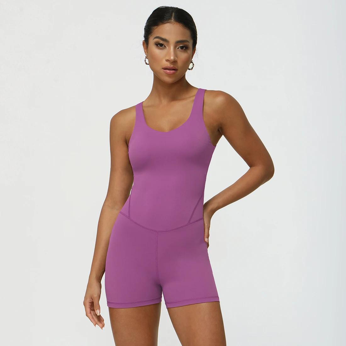 Combinaison de fitness pour femmes, ensemble de shorts en fibres, haut précieux, vêtements de sport