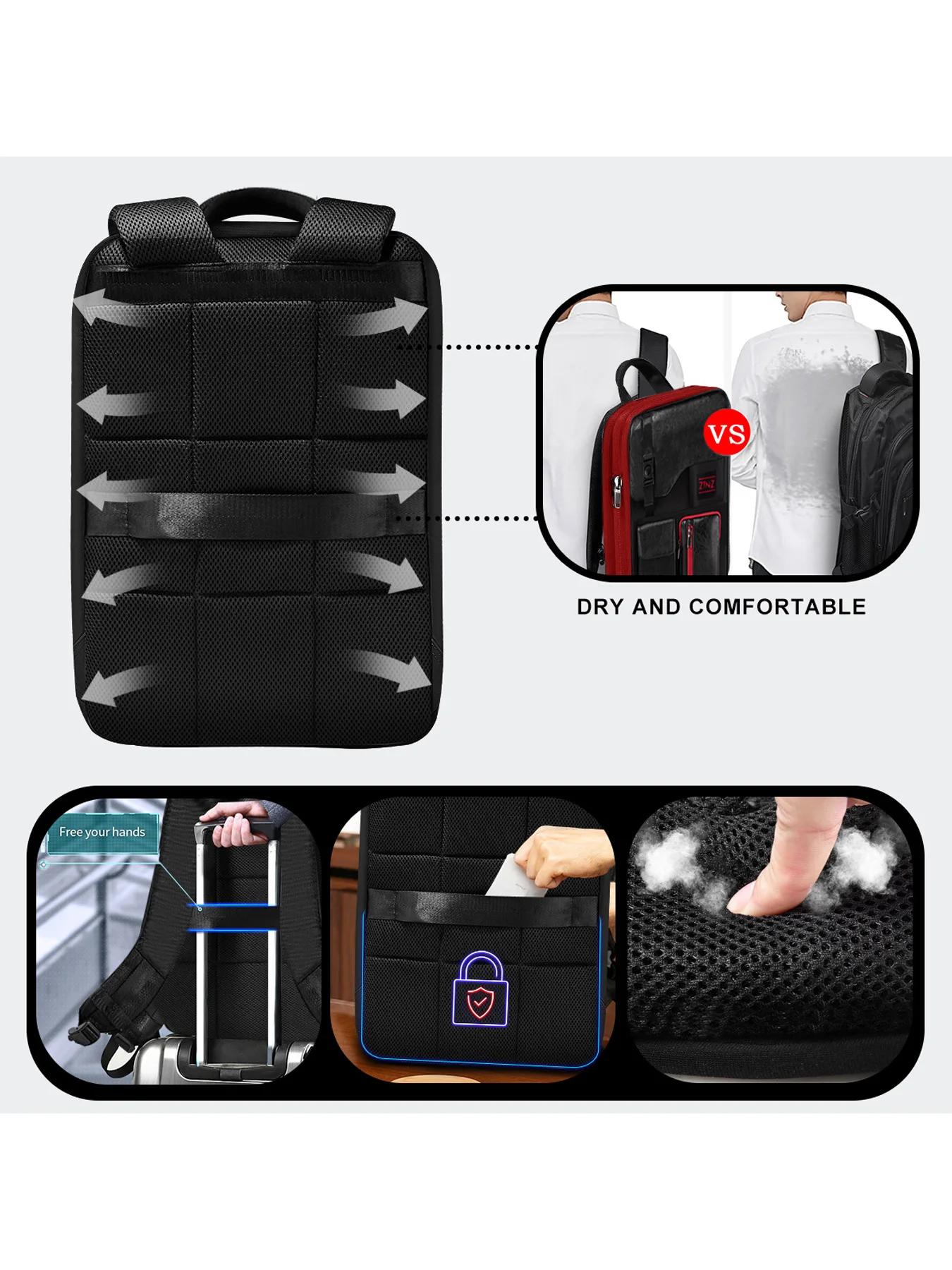 Sac à dos d'affaires mince et extensible pour ordinateur portable, sac à dos de voyage antivol étanc