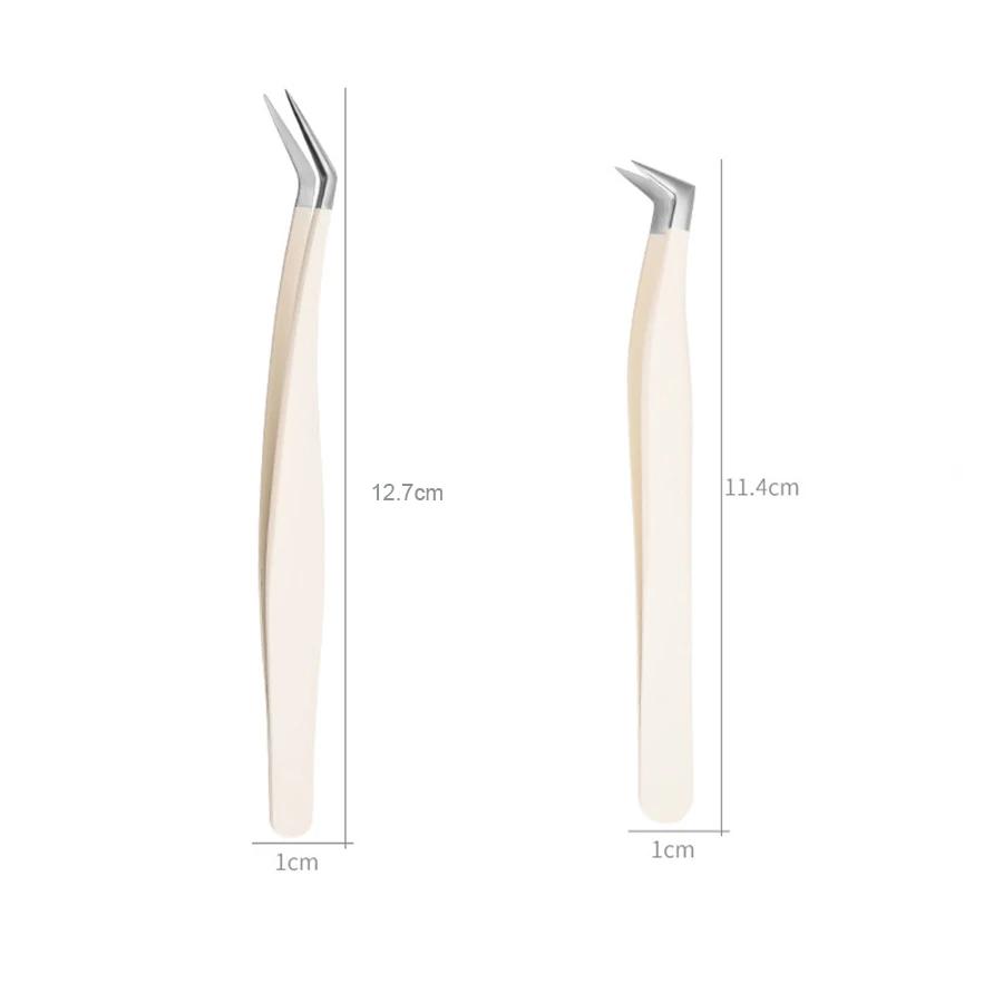 Pince à épiler pour extensions de cils en acier inoxydable, haute qualité, couleur or rose, tous les