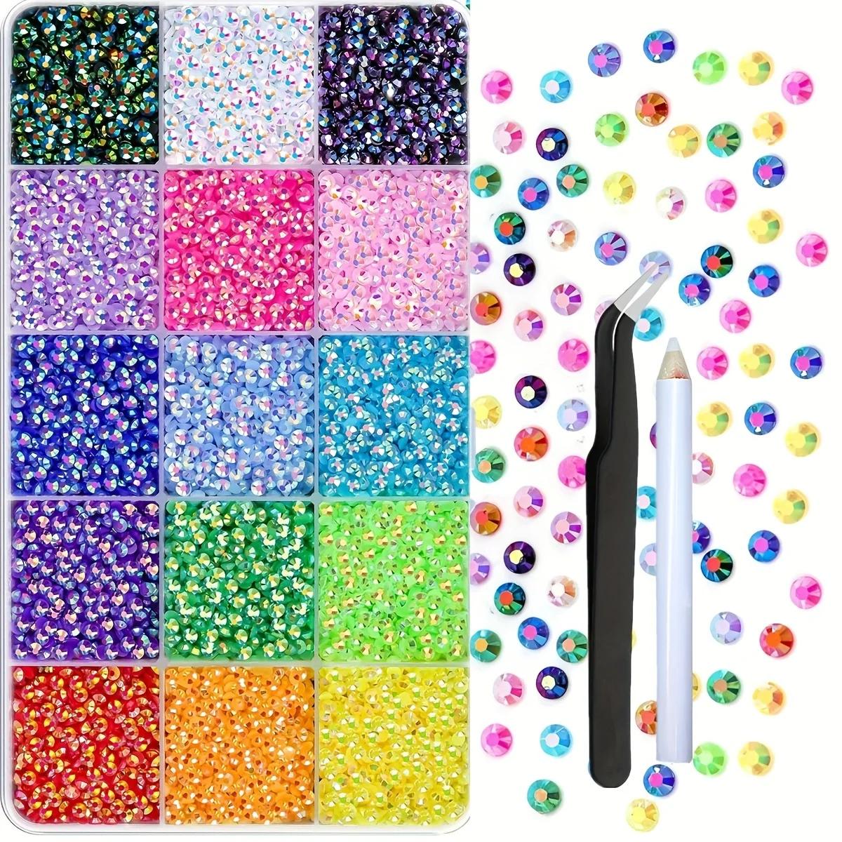 Strass en MSI de résine pour l'artisanat, gemmes à dos plat non correctif, stylo à choisir, pince à