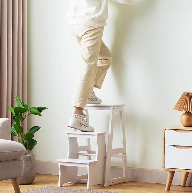 Tabouret d'atterrissage stockable à trois marches, chaise à échelle polyvalente pour touristes, marc
