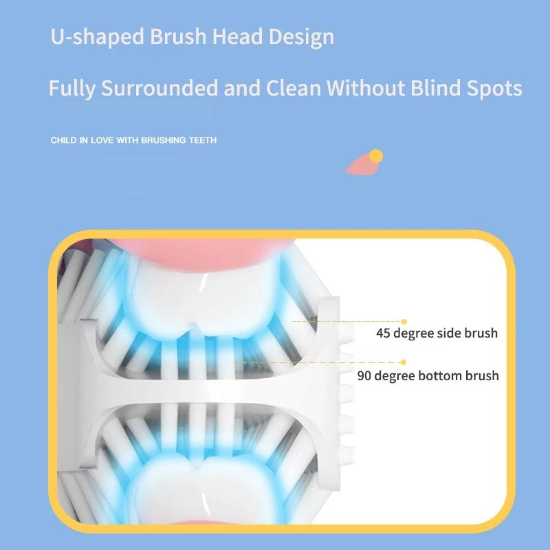 Brosse à dents électrique automatique intelligente à 360 degrés, Type U pour adultes et enfants, bro
