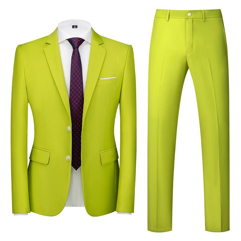2025 nouveau solide deux boutons costumes de mariage ensemble pour hommes, 15 couleurs disponibles a