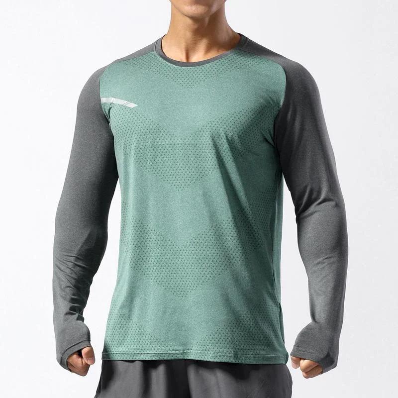 T-shirt sport homme manches longues fitness musculation - Séchage rapide et respirant pour le gym