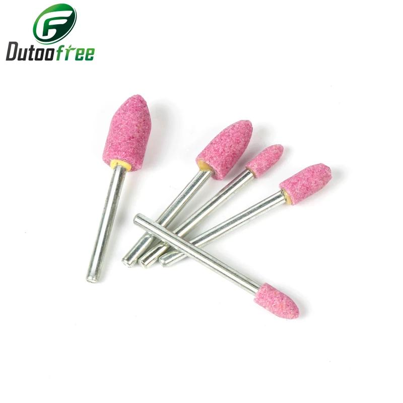 Assortiment de meule à pointe montée en céramique, roue à tête de 4 à 10mm pour perceuse Dremel, out