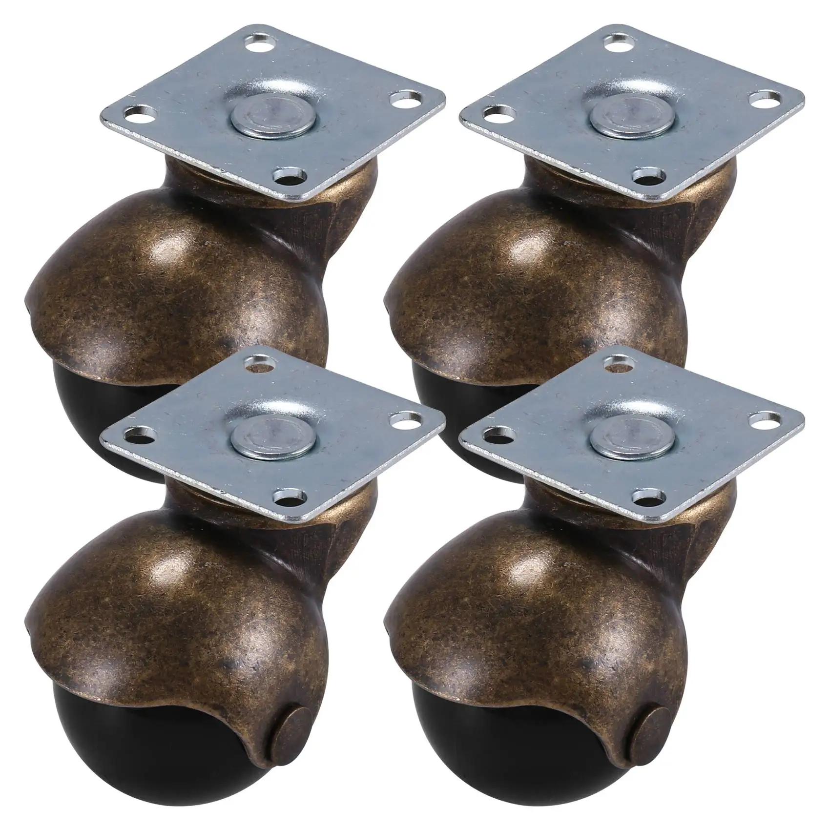 Roulettes à billes à capuchon, plaque supérieure à percussion, bronze antique, 1.5 po, sans frein, l