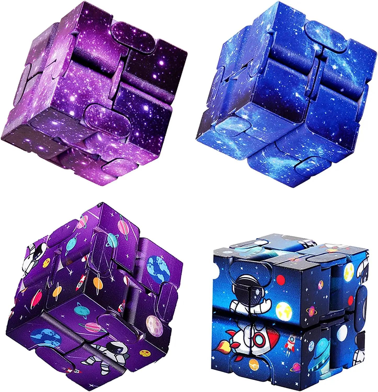 Cube magique infini ciel étoilé, Puzzle carré, jouets labyrinthe à quatre coins, décompression relax