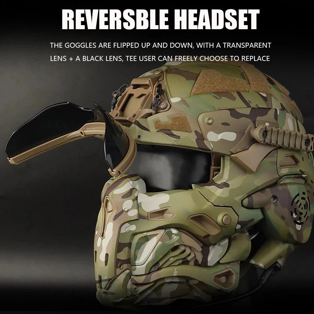 Casque tactique d'assaut W-Ronin et masque tactique, conception modulaire, casque intégré, ventilate