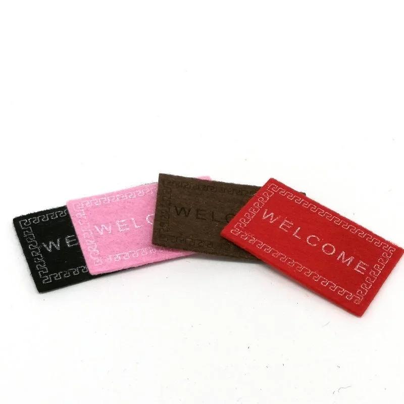 Tapis Miniature pour maison de poupée, 2 pièces, tapis de bienvenue noir, accessoires pour maison de