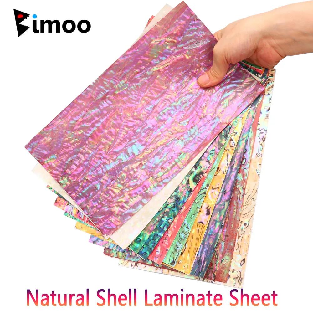 Bimoo-Film de placage adhésif pour leurre de pêche, feuille de stratifié de coquille naturelle, revê