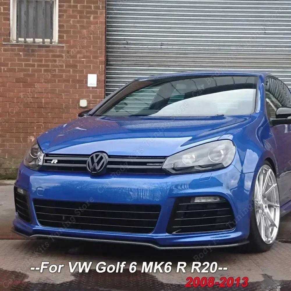 Pour Volkswagen Golf 6 MK6 R R20 2008-2013 noir brillant ABS voiture pare-chocs avant séparateur lèv