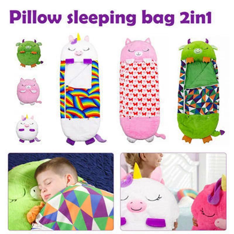 Sac de nuit en peluche pour enfants, avec oreiller, sac de couchage pour bébés animaux, pour garçons