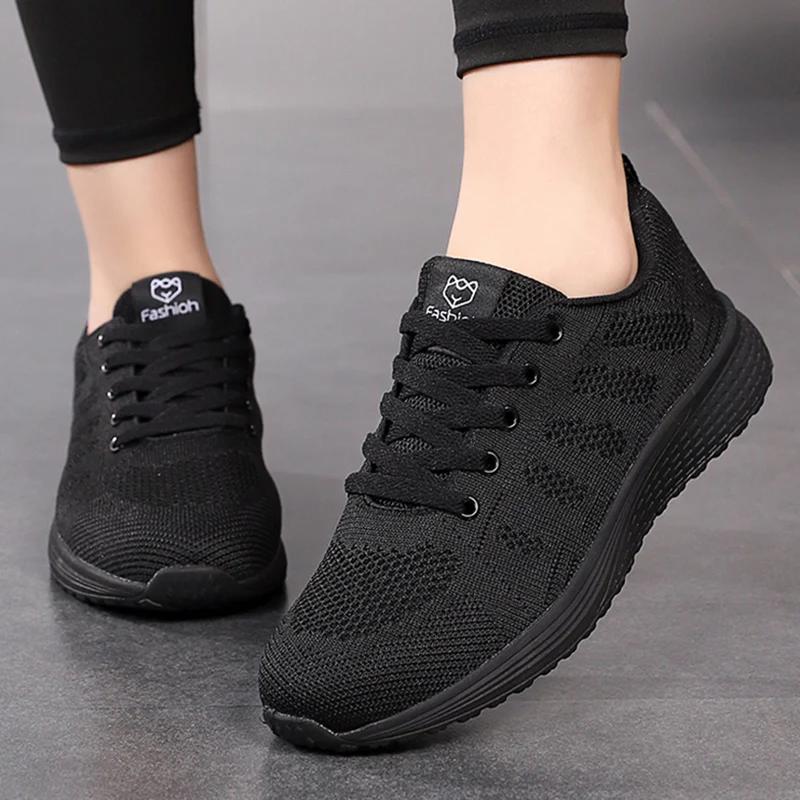Nouvelles baskets femmes chaussures décontractées mode respirant marche maille chaussures plates fem