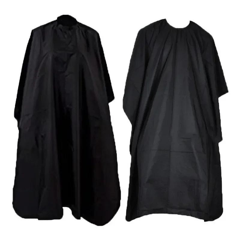 Cape de coiffure noire professionnelle pour Salon de coiffure, enveloppe en tissu pour barbier, robe
