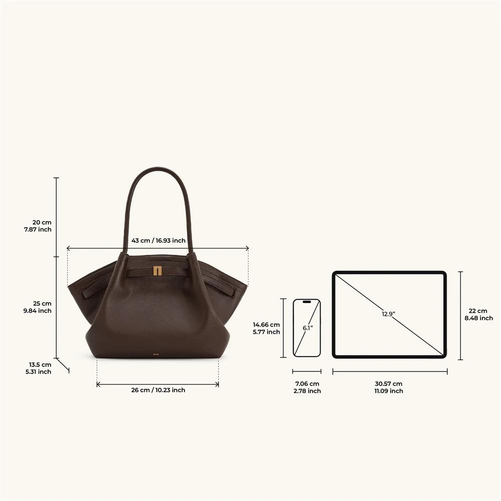 Sac à main JW PEI Designer Dumpling en cuir vegan marron foncé, sac bandoulière, sac fourre-tout pou