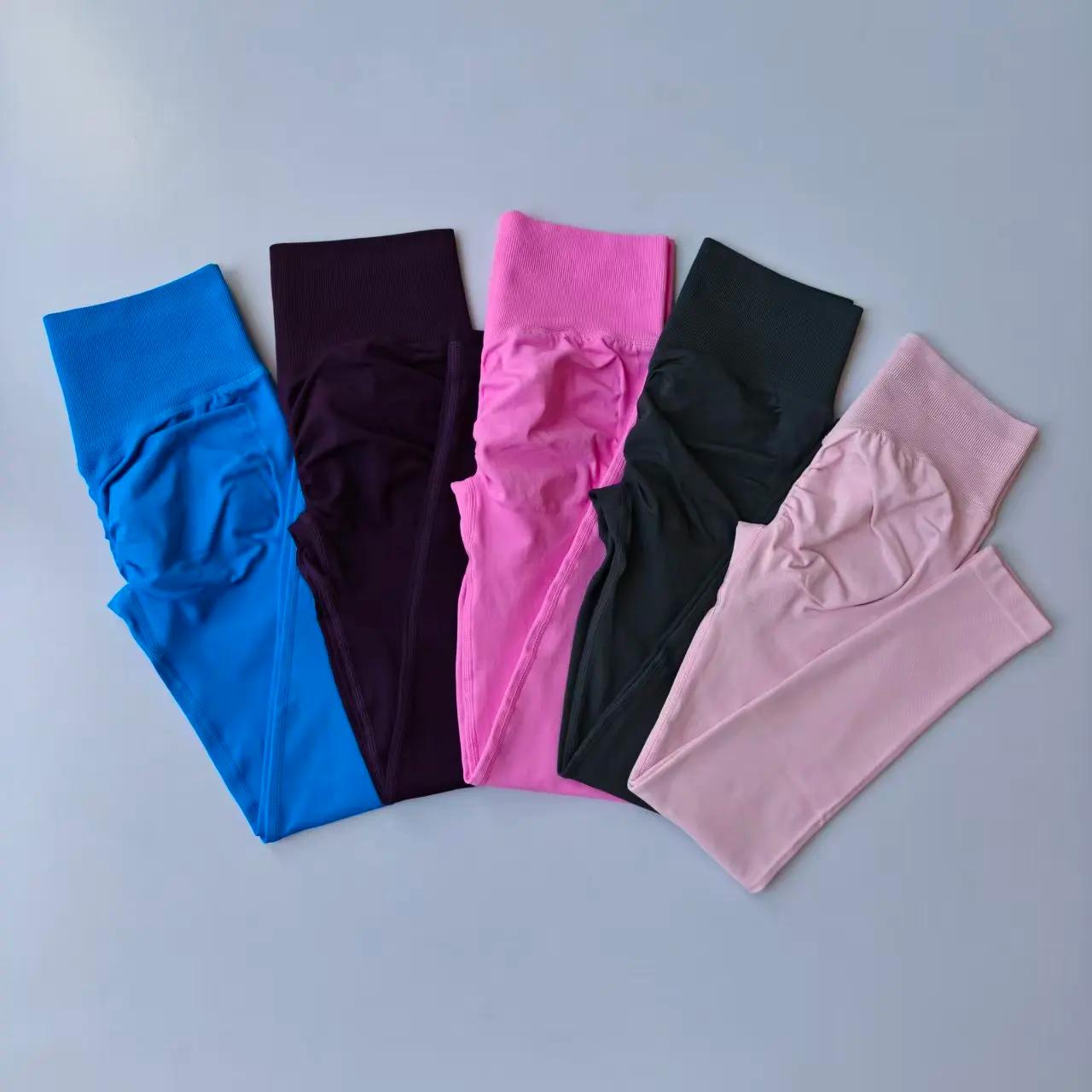 Leggings taille haute sans couture, pantalon de Fitness pêche, serré, extensible, fin, séchage rapid