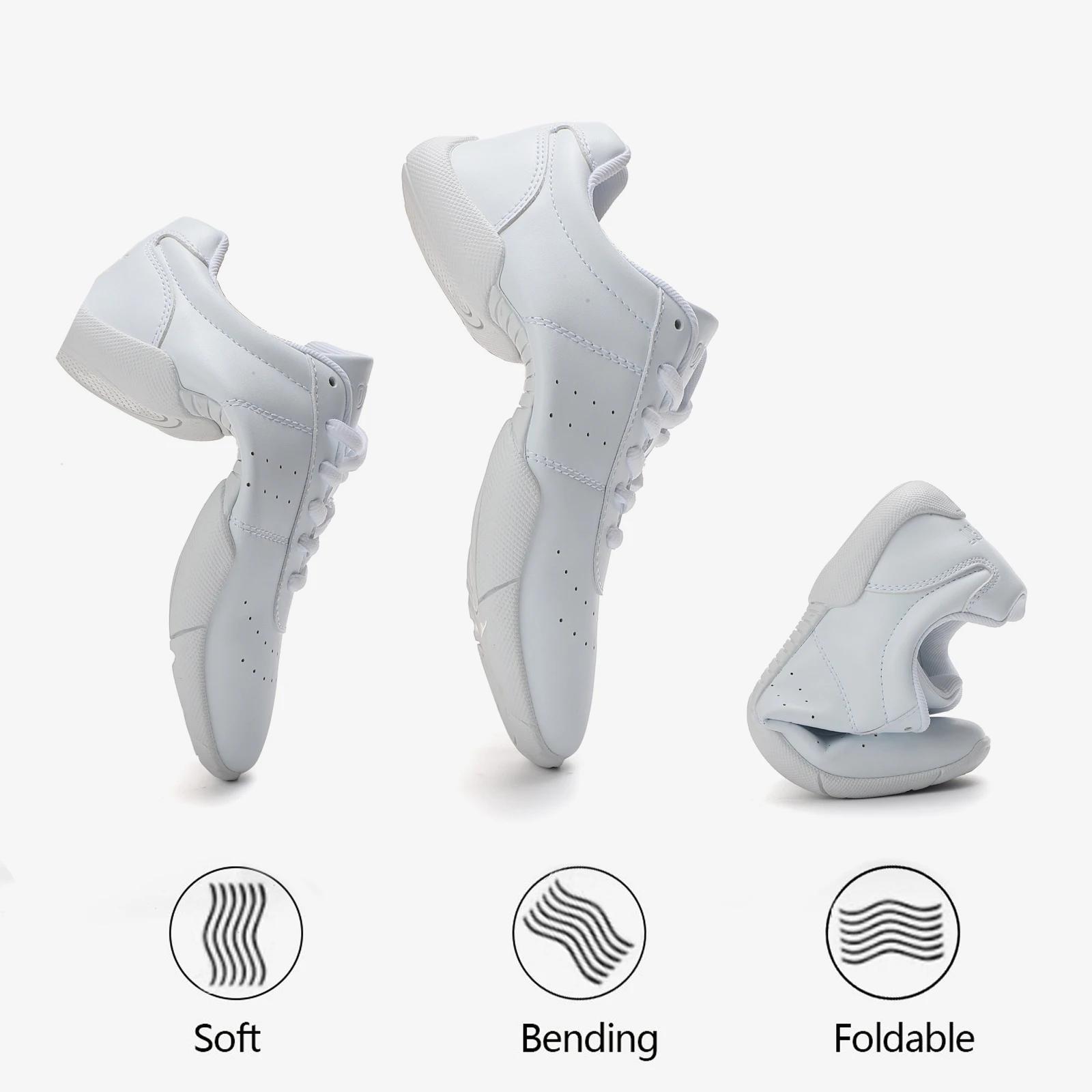 Chaussures de cheerleading blanches pour filles et femmes, baskets de danse antidérapantes et confor