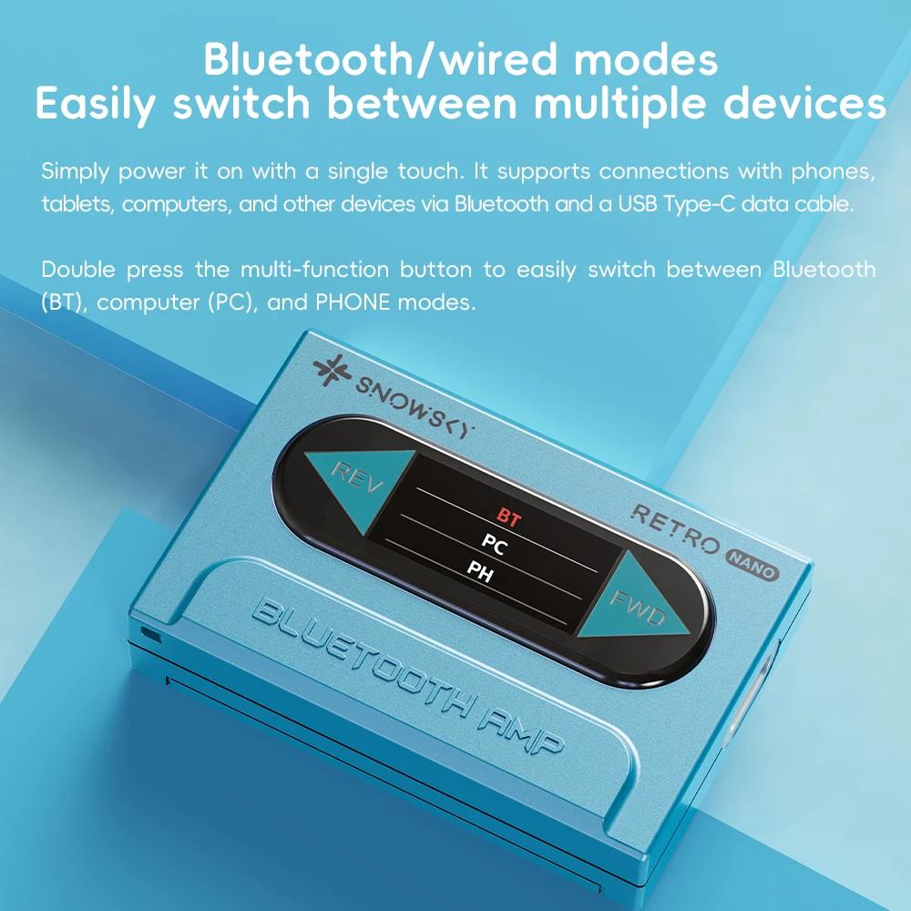 Snowsky/FiiO RETRO NANO Bluetooth DAC et amplificateur casque, LDAC/aptX Adaptive/aptX LL avec 3,5 m