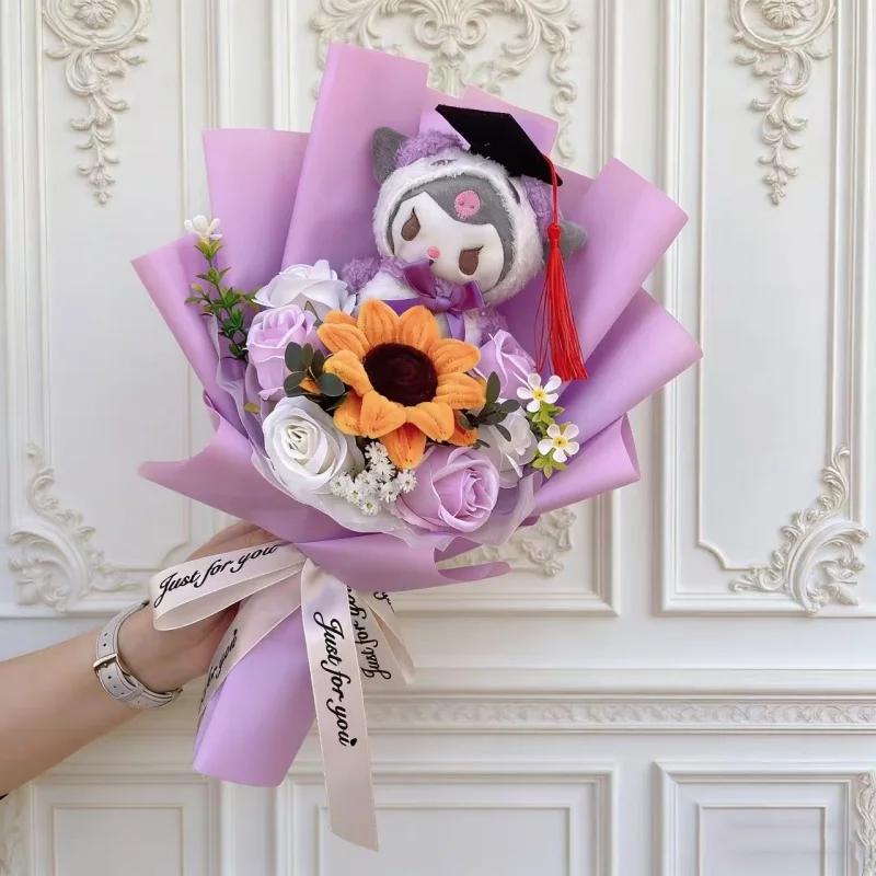Jouets en peluche série dessin animé Hellokitty Kulomi, Bouquet de remise de diplôme créatif, cadeau
