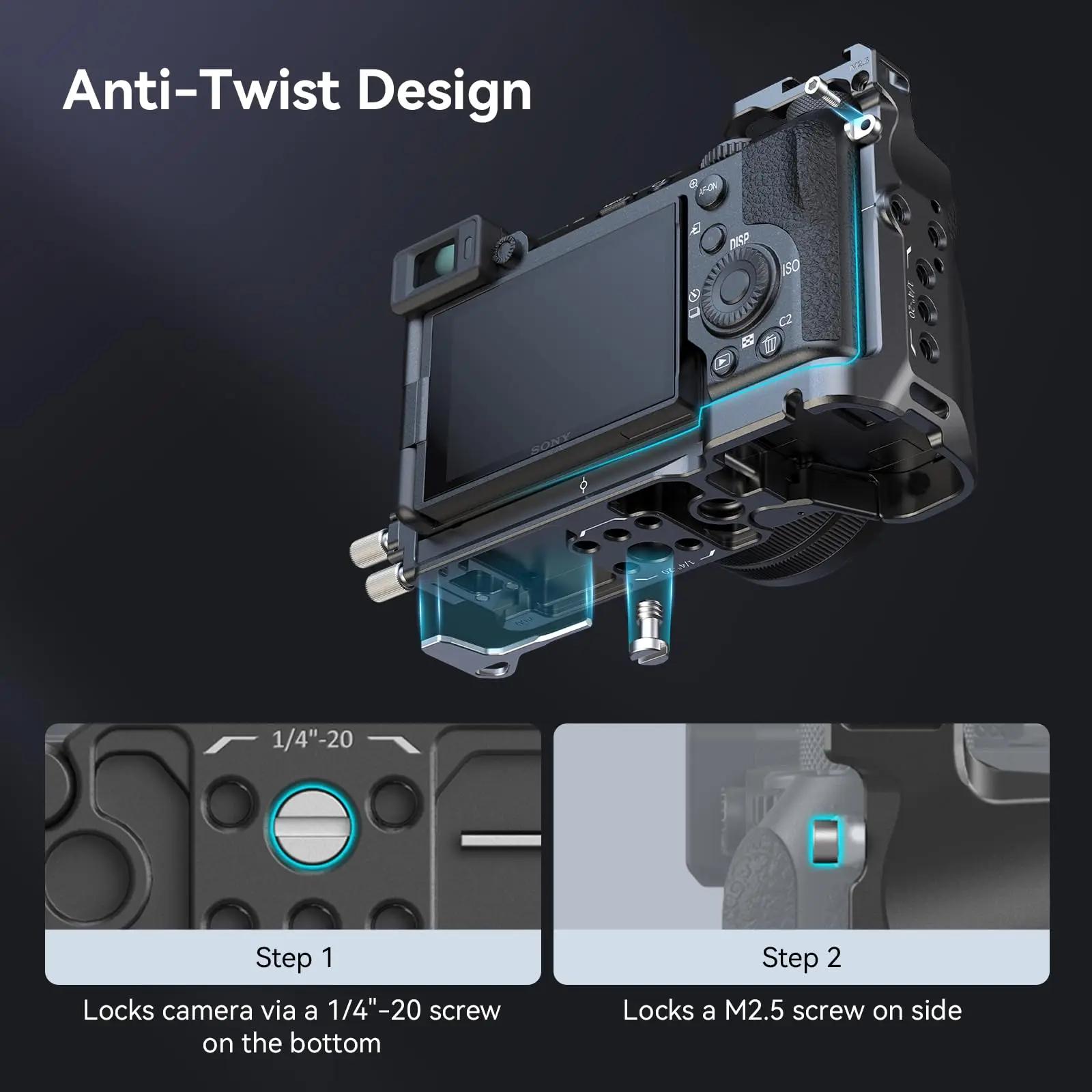 Kit de cage SmallRig A7C II pour Sony Alpha 7C II / Alpha 7CR, plaque de dégagement rapide intégrée