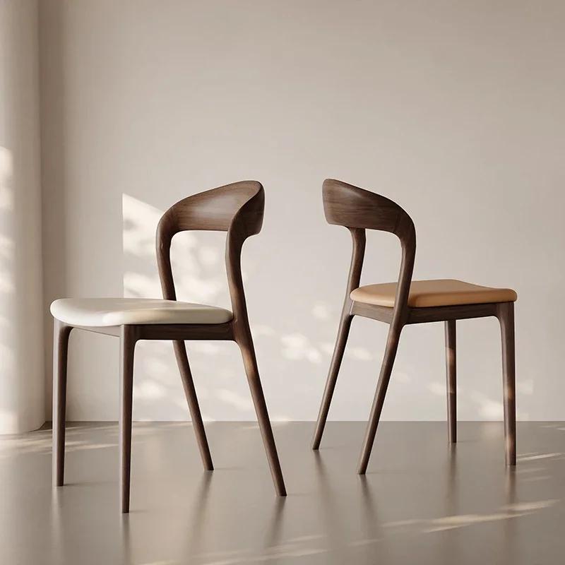 Chaise de bureau en bois massif italien, chaise de salle à manger de cuisine, dossier de loisirs, me