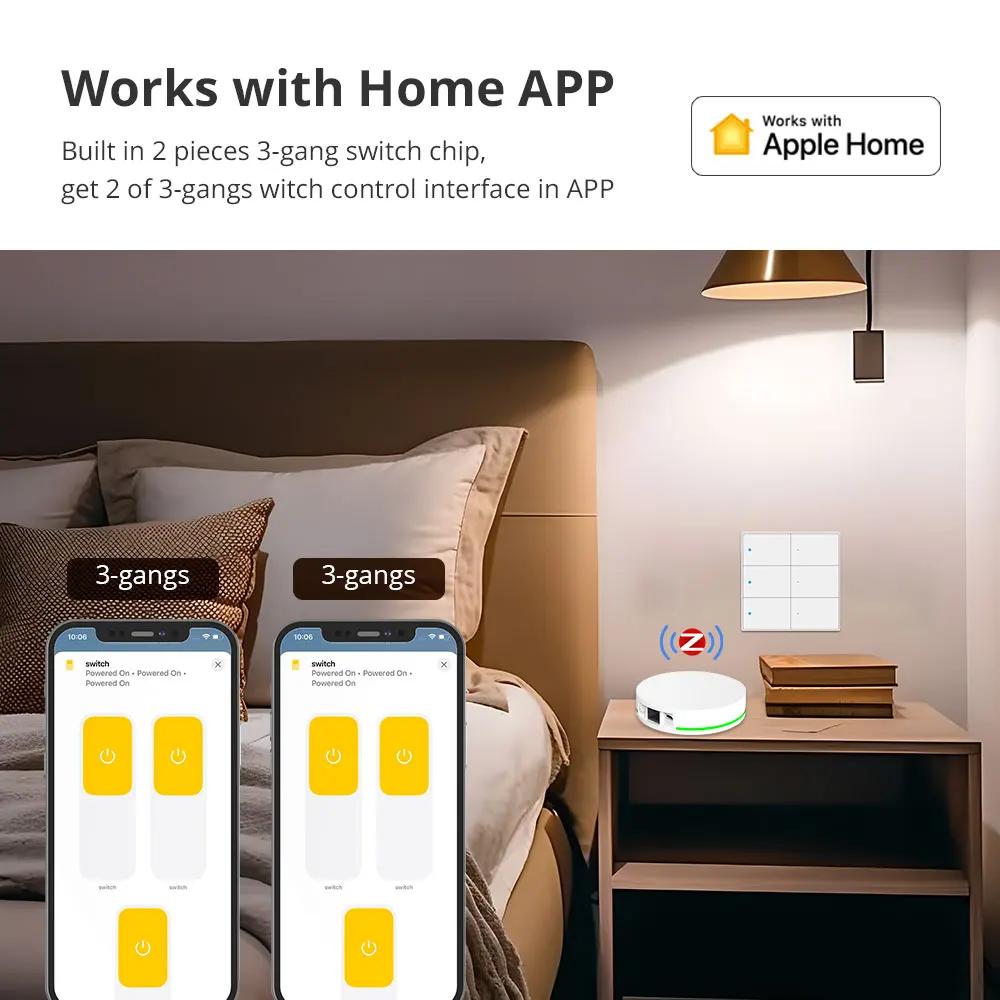 Zemismart-Interrupteurs d'éclairage mural Push Zigbee, interrupteur melon al, fonctionne avec l'appl