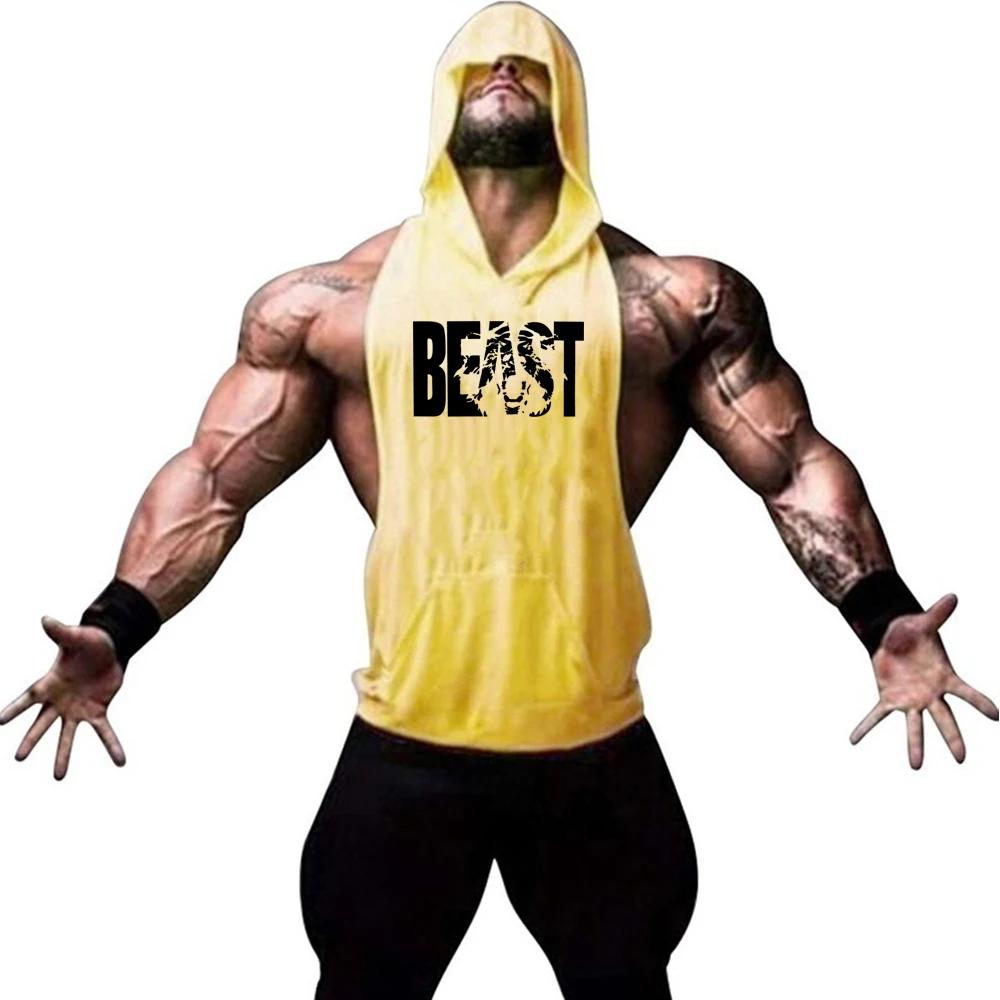 Gilet à capuche confortable hommes sweat décontracté fitness entraînement lettre imprimée mode estivale