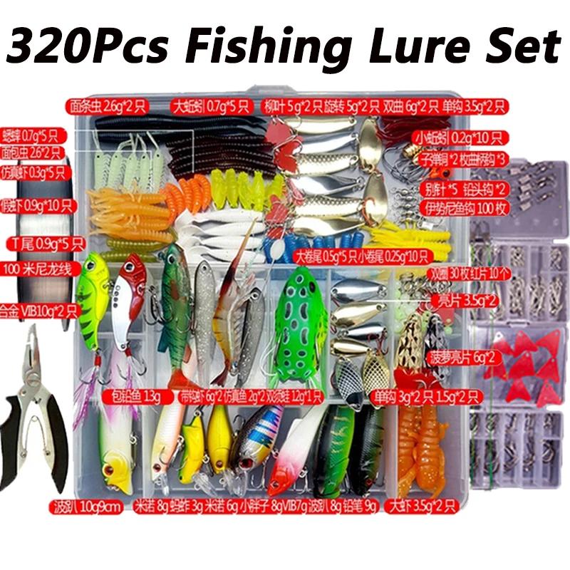 Kit de leurres de pêche, ensemble d'appâts souples et durs, couche d'engrenage, cuillère de gabarit
