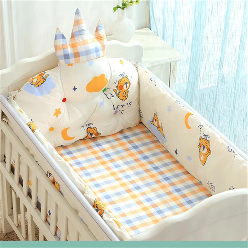 Parure de lit en coton imprimé pour bébé, ensemble de literie pour enfants, pare-chocs de protection