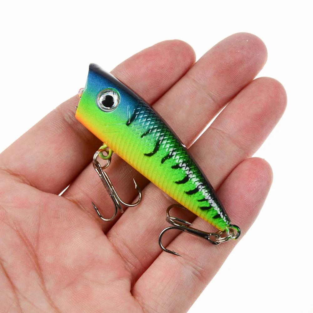 1pc Popper leurre de pêche 6 cm/6.5g appât dur artificiel Topwater bar truite brochet Wobbler matéri