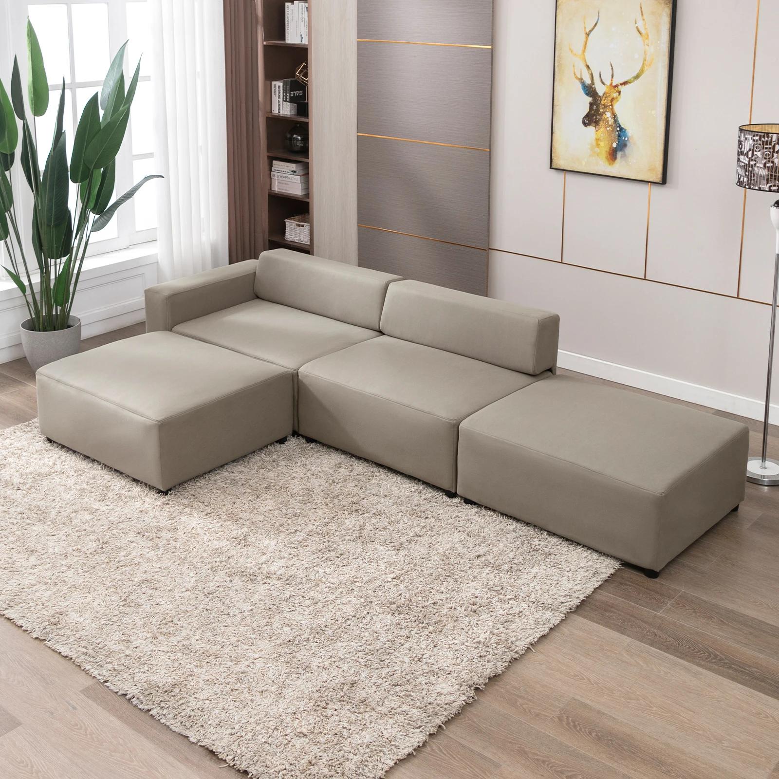 HORGgland-Canapé convertible O, canapé sectionnel en forme de L, canapé sectionnel modulaire