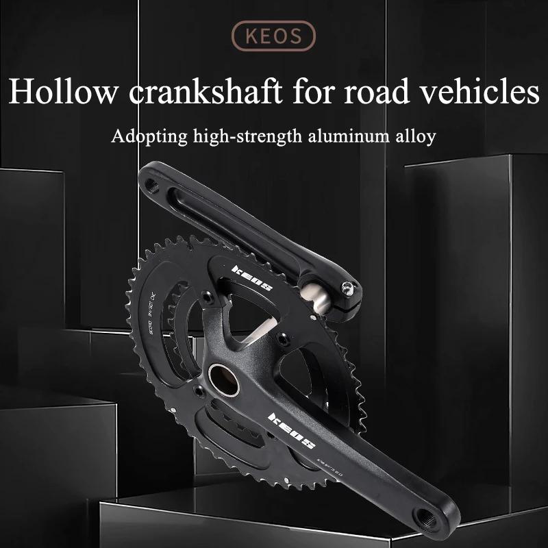 KEOS – pédalier de vélo de route 110BCD, en alliage d'aluminium, Double plateau 50/34TC, roue à chaî