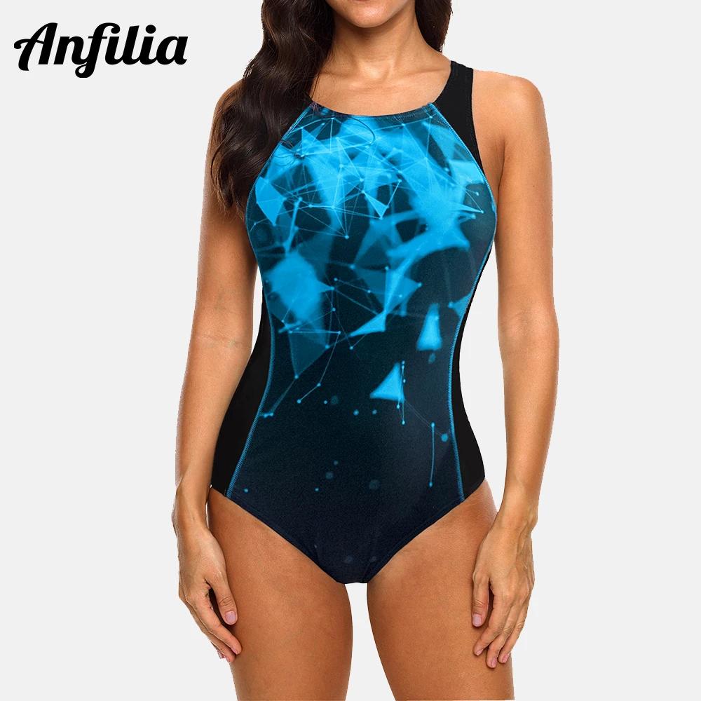 Maillot de bain une pièce femme dos nu triangle patchwork - Vêtement de plage sportif imprimé