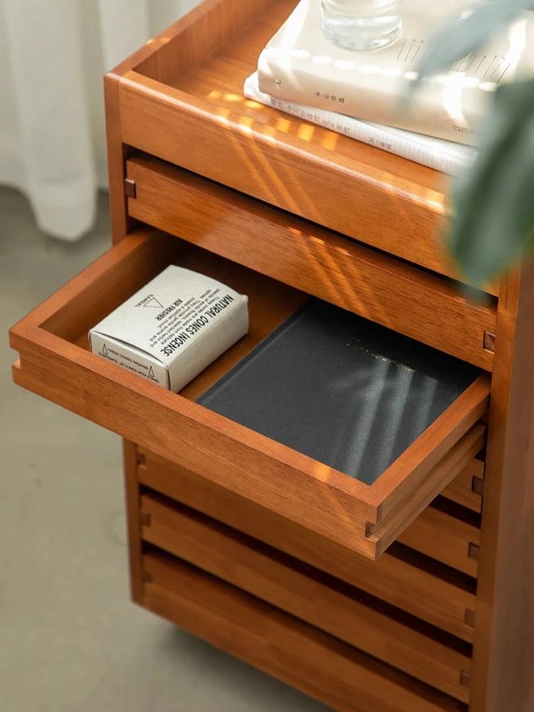 Classeur nordique en bois massif, armoire de rangement à tiroirs simples, armoires de rangement de p