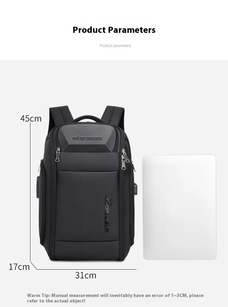 Sac à dos d'affaires 35 L pour hommes, étanche, grande capacité, voyage d'affaires, mot de passe mul
