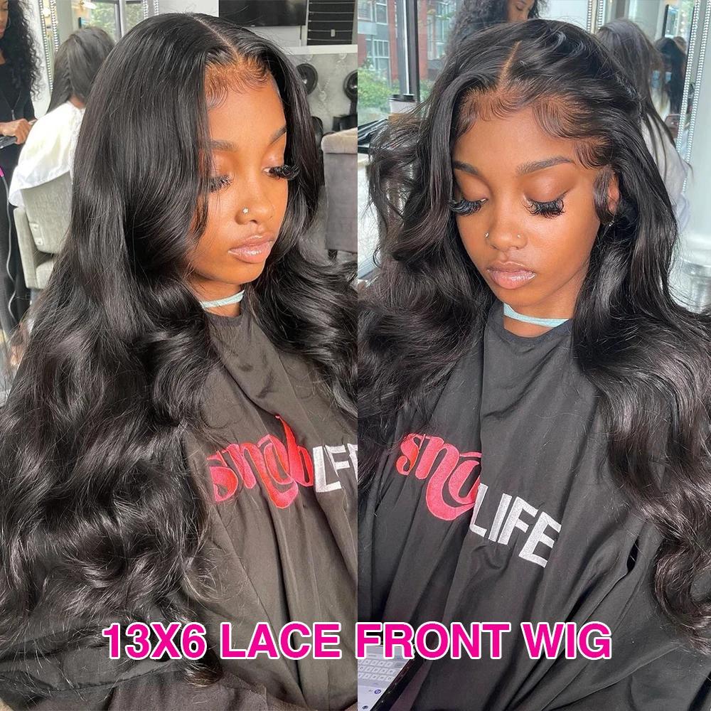 Perruque Lace Front Wig Body Wave Brésilienne Naturelle, Cheveux Sans Colle, HD, 13x4, 13x6, 28 30 3