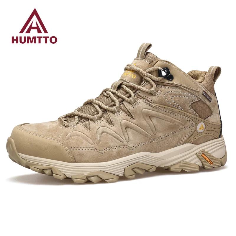 Bottes randonnée hiver cuir véritable pour hommes - Trekking, camping, baskets respirantes