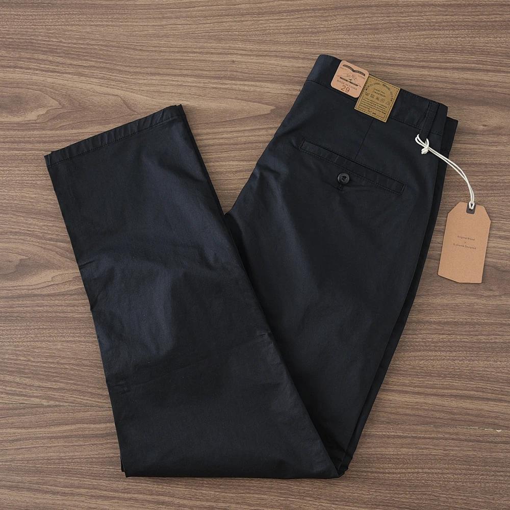 Pantalon décontracté rétro américain pour homme, 2024 coton, mince, micro élasticité, simple, affair