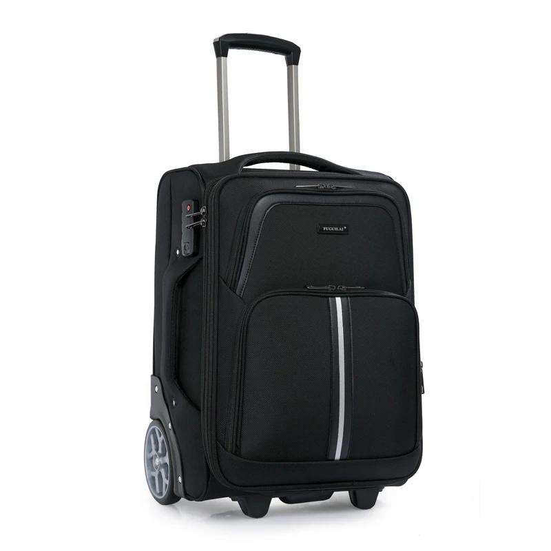 Valise de voyage de 20 pouces en tissu Oxford, bagage à main avec grandes roues, boîtier de chariot,