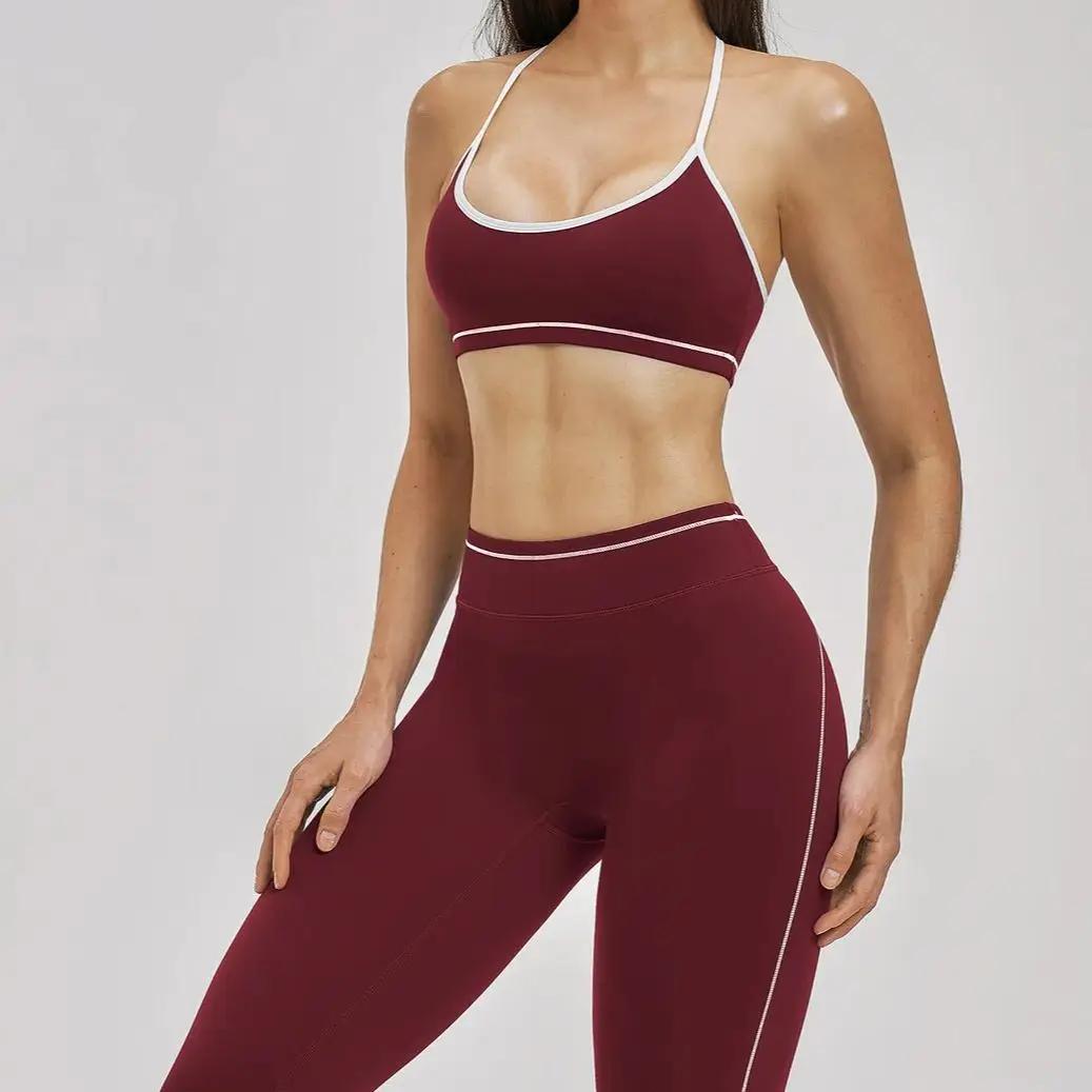 Ensemble de sport Ningyu pour femmes, ensemble de yoga 2 pièces, soutien-gorge de sport respirant, l