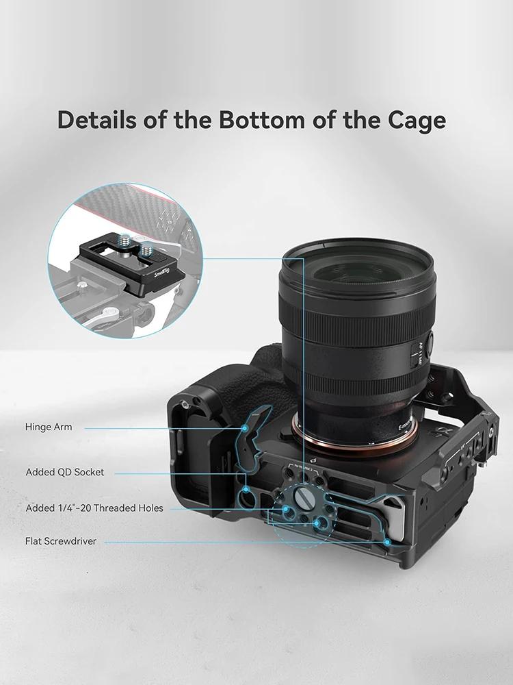 SmallRig – poignée de Cage de caméra, trous d'extension de 1/4 pouces, chaussure froide pour Sony A7